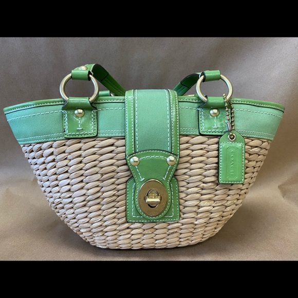 Genuine coach basket weave handbag purse - Picture 7 of 8